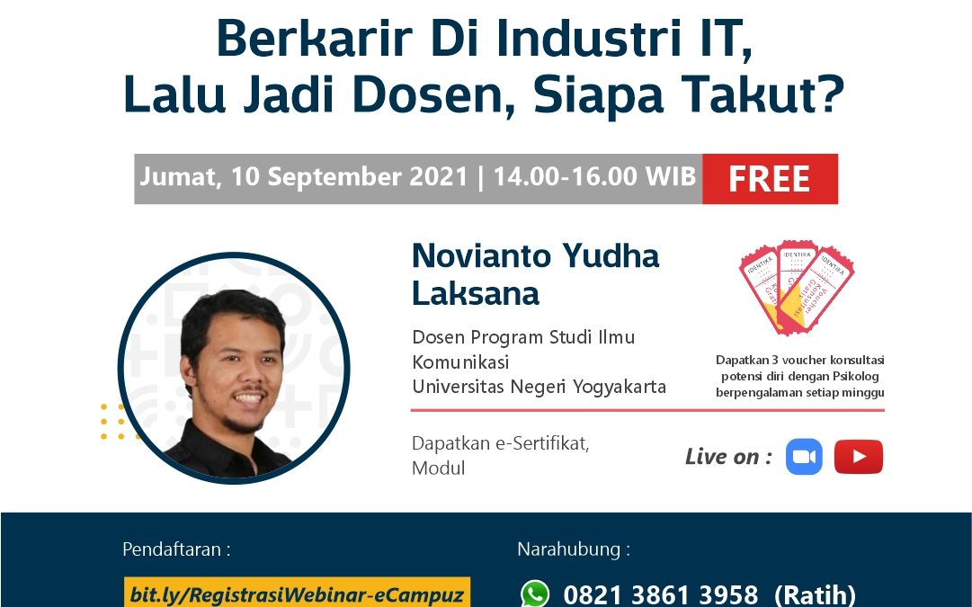 Webinar eCampuz Series 46 ‘Berkarir di Industri IT, Lalu Jadi Dosen, Siapa Takut?’