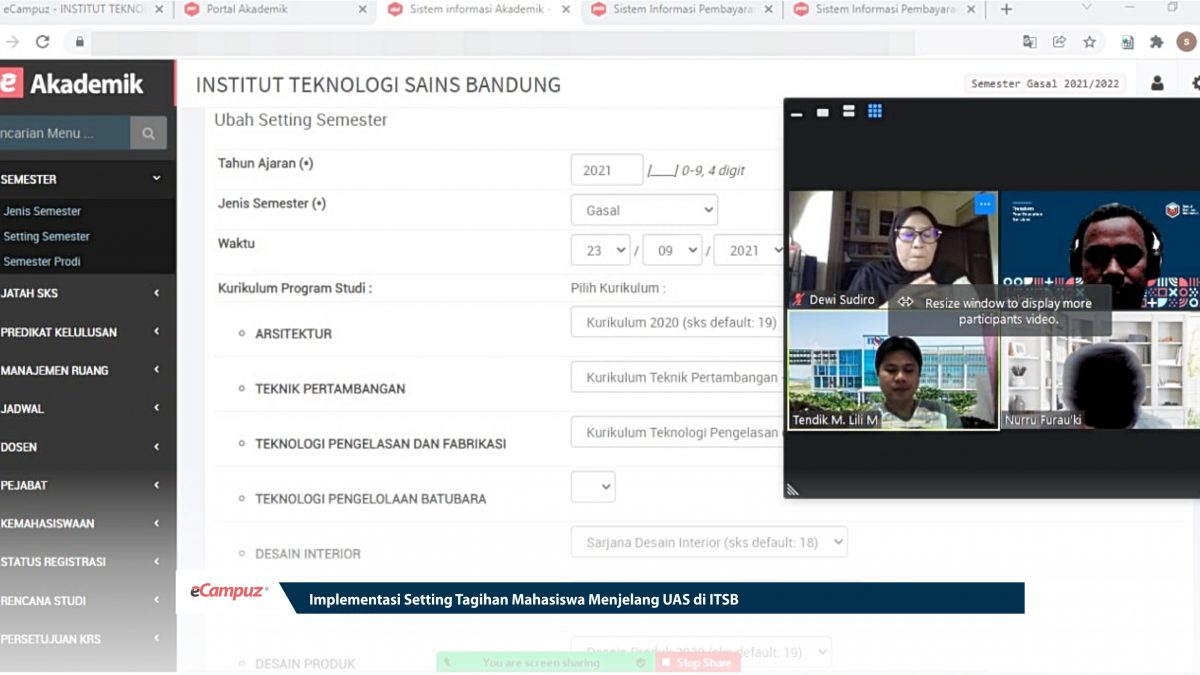 Implementasi Setting Tagihan Mahasiswa Menjelang UAS di ITSB