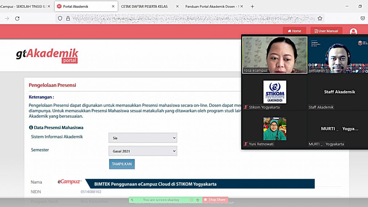 BIMTEK Penggunaan eCampuz Cloud di STIKOM Yogyakarta