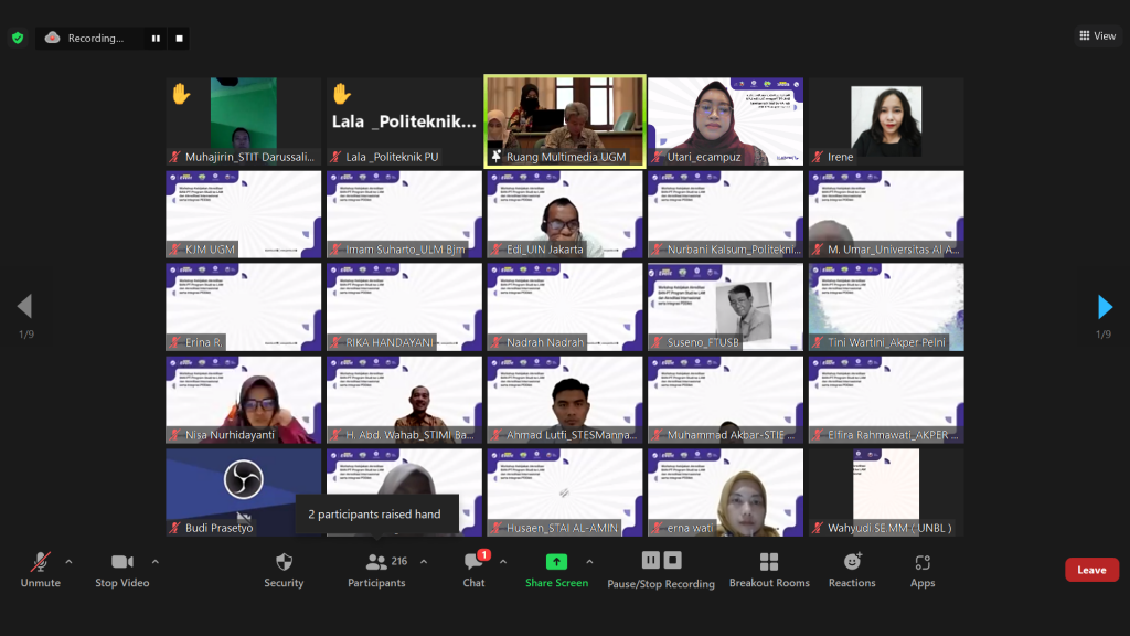 Peserta daring dari berbagai wilayah di Indonesia