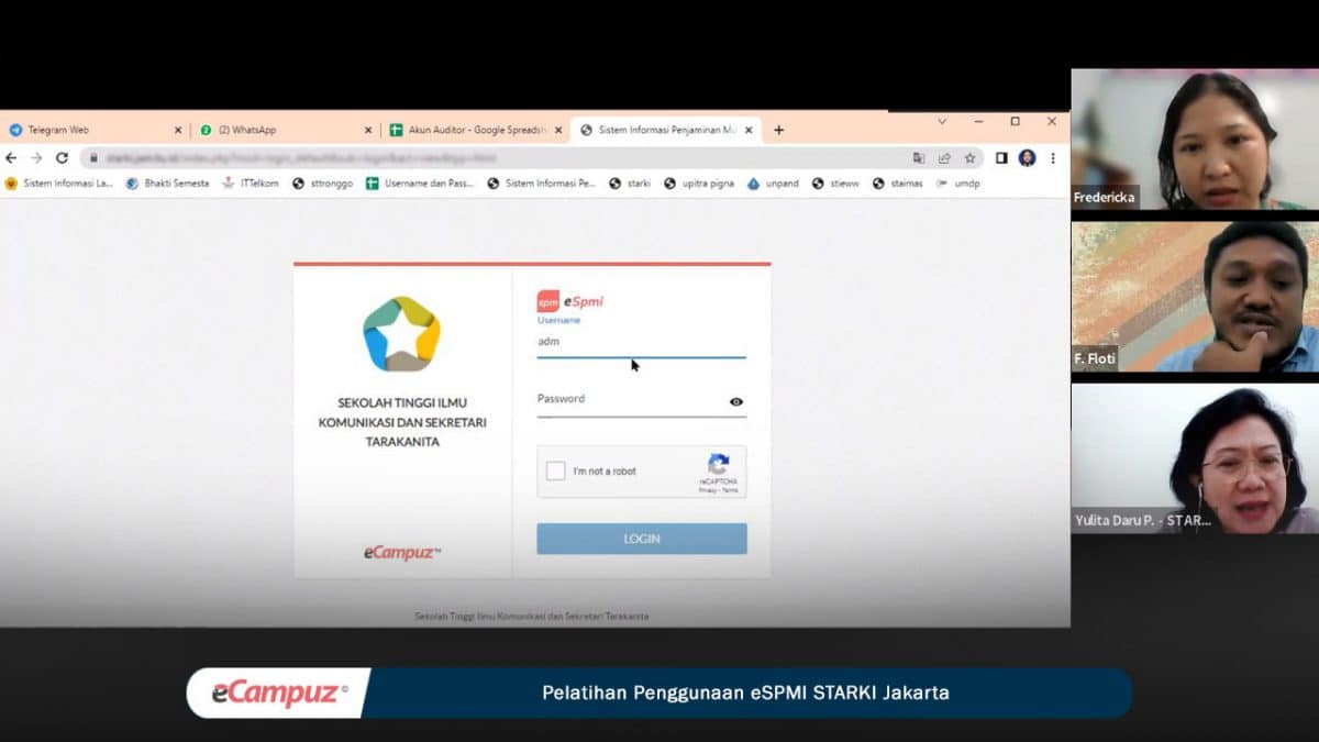 Pelatihan Penggunaan Aplikasi eSPMI STARKI Jakarta