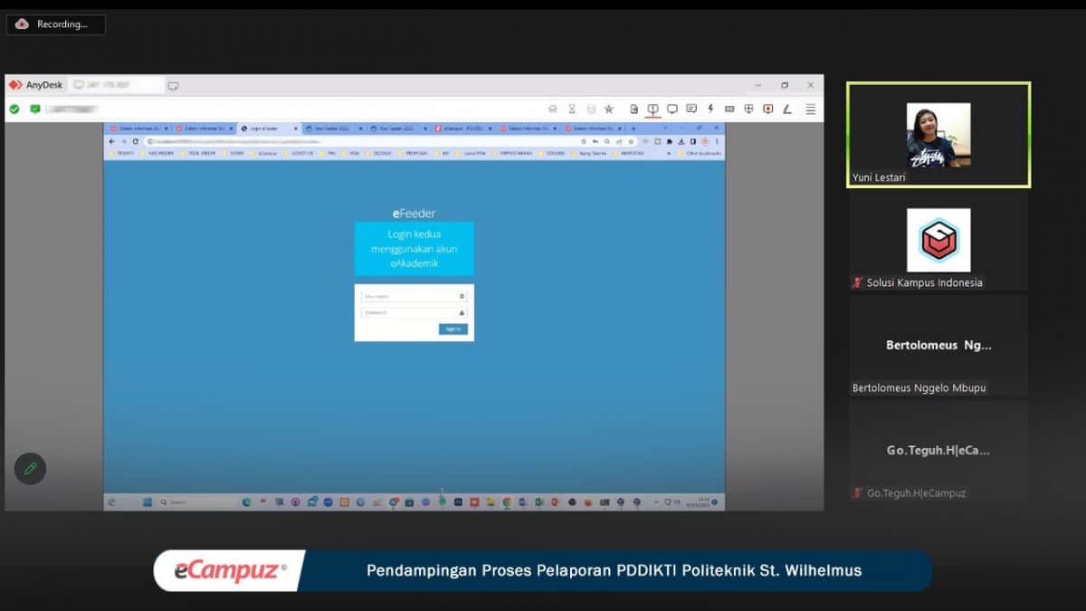 Pendampingan Proses Pelaporan PDDIKTI Politeknik St. Wilhelmus
