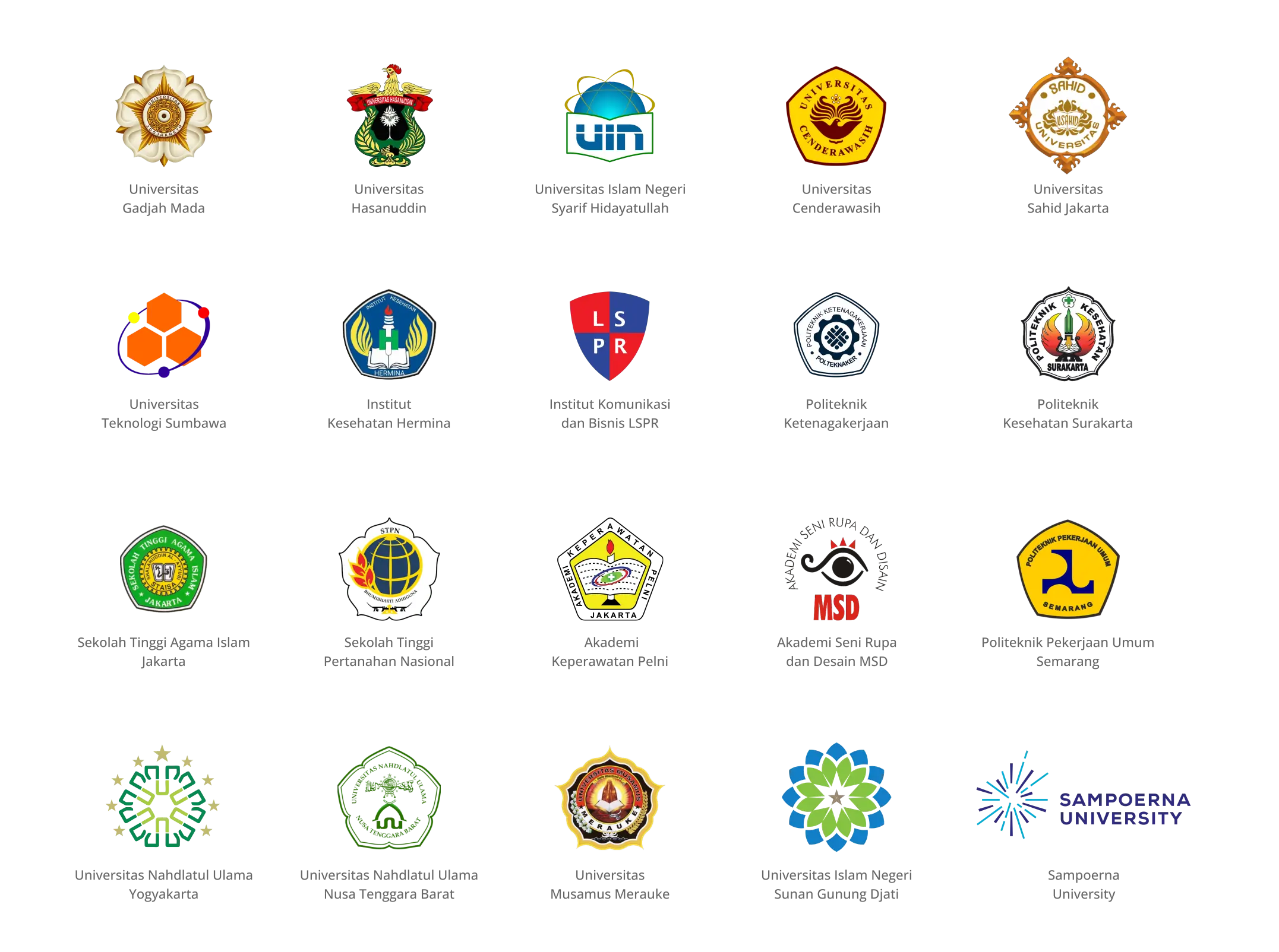 Logo Klien Website Slide 2 PNG client yang menggunakan ecampuz sebagai sistem informasi akademik (siakad) untuk perguruan tinggi / kampus nya